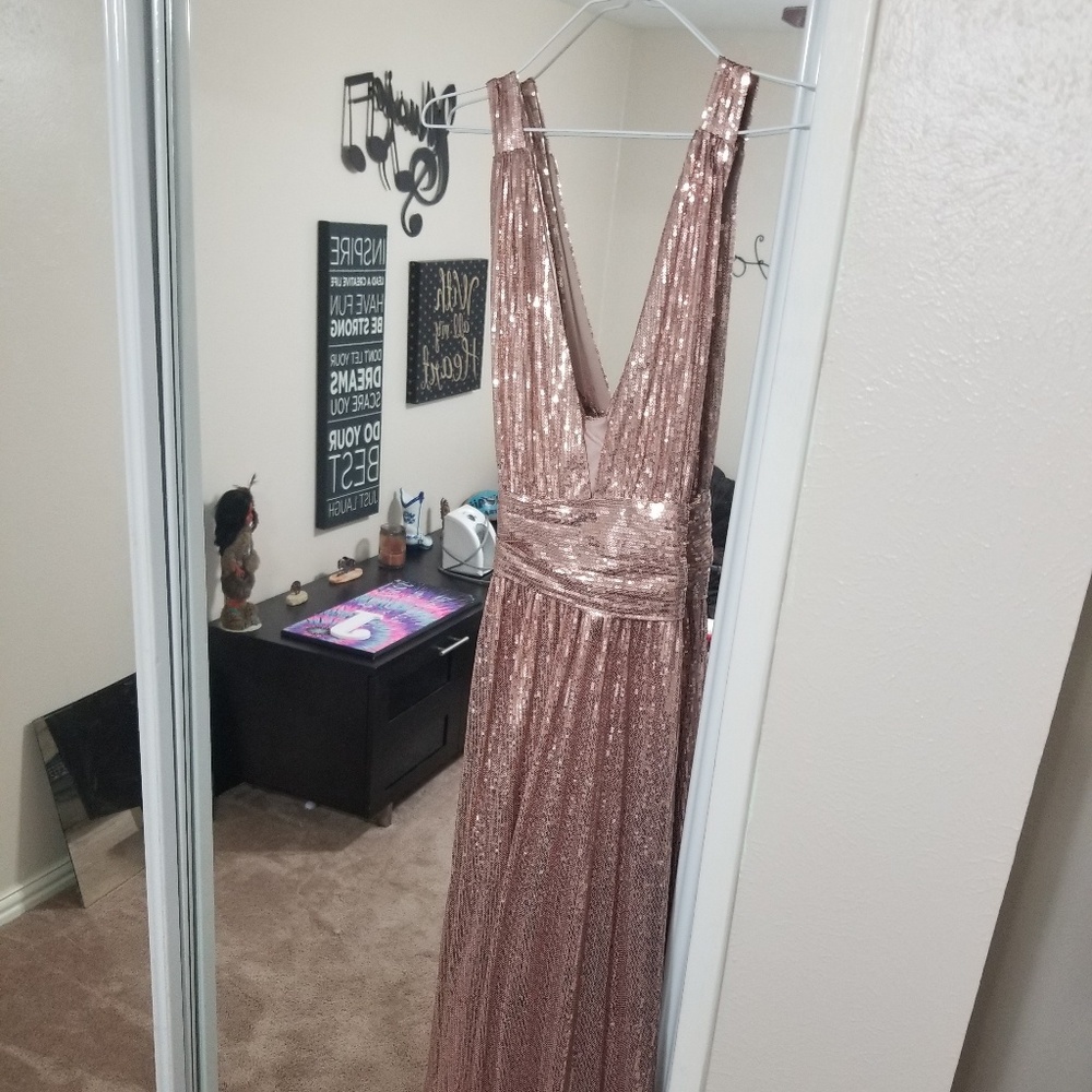 Beautiful rose gold sequins dress